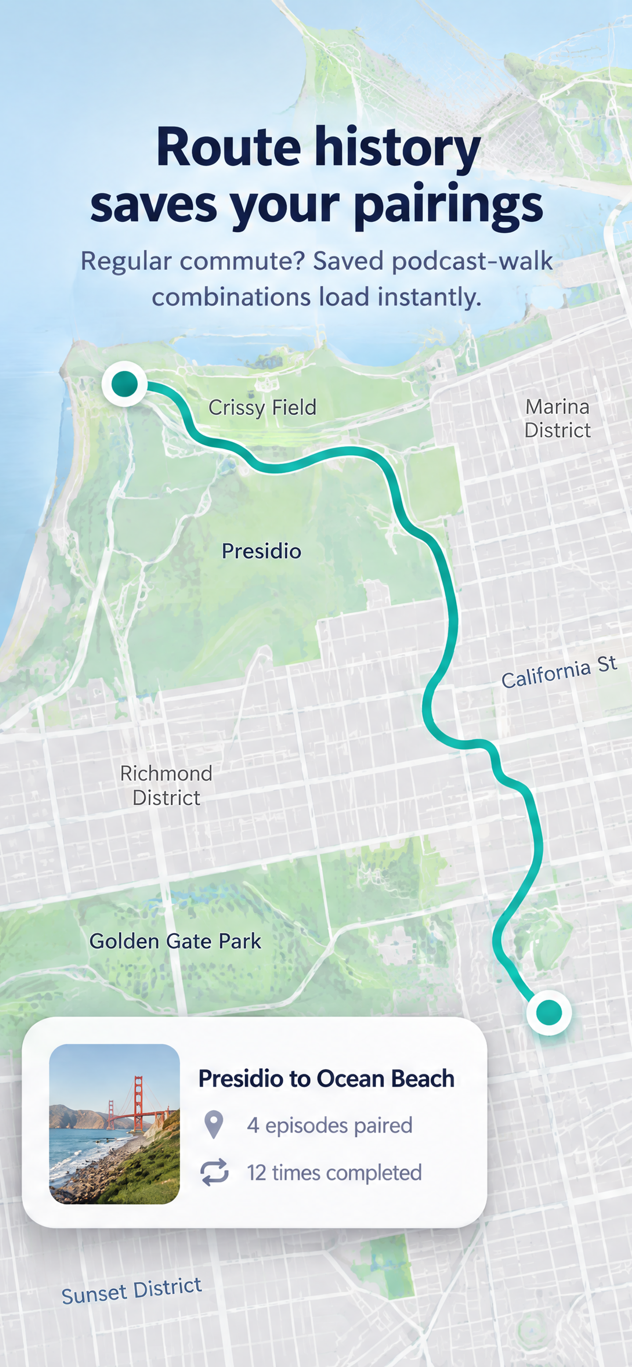 Route history saves your pairings