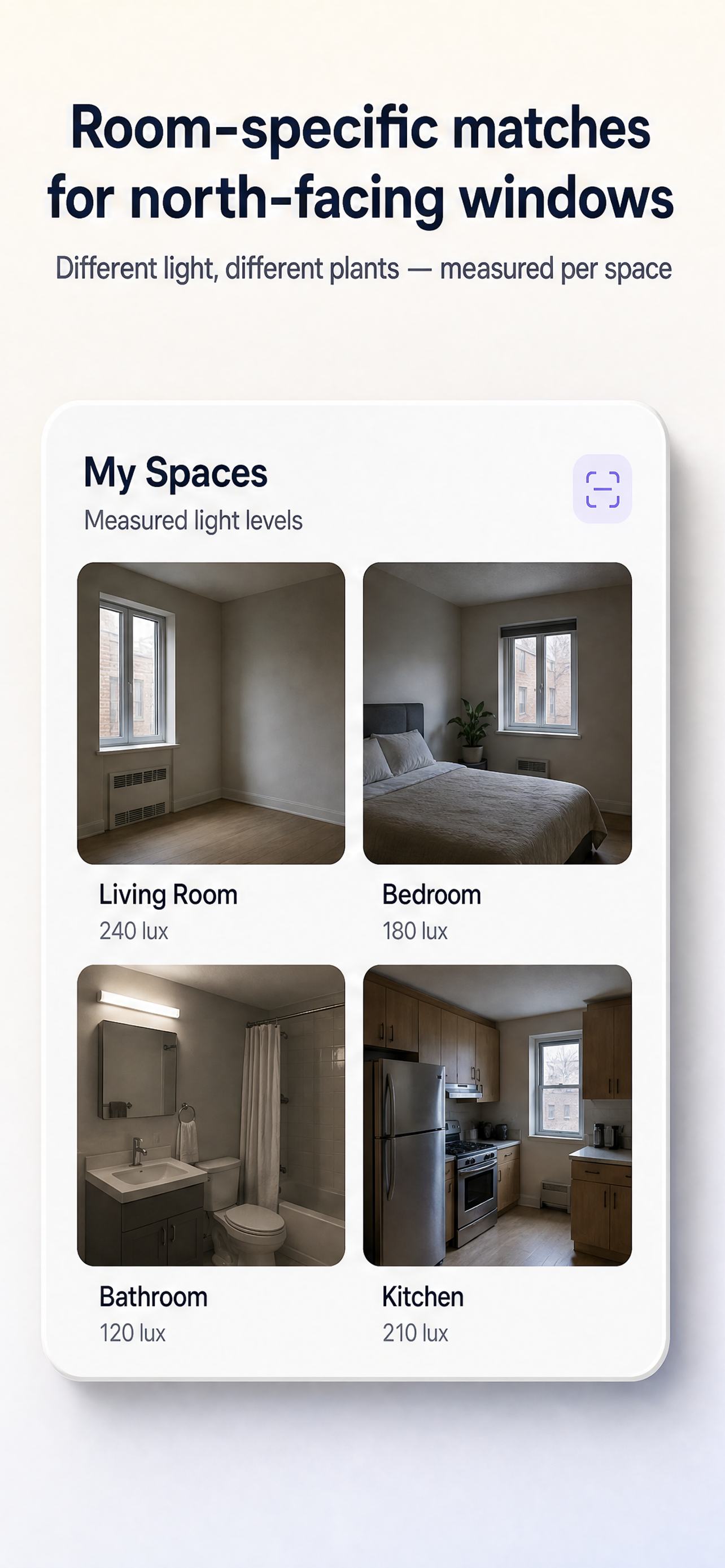 Room-specific matches for north-facing windows