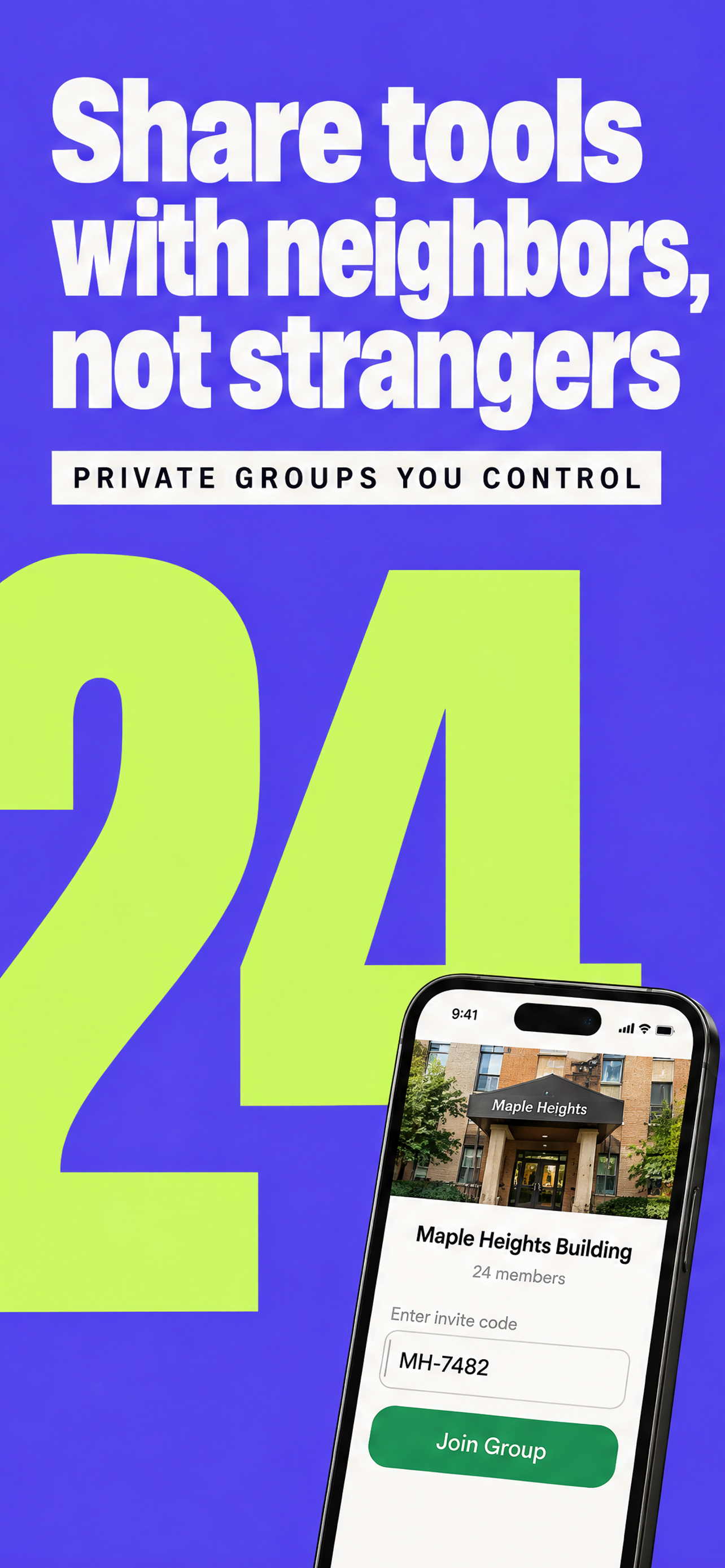 Share tools with neighbors, not strangers