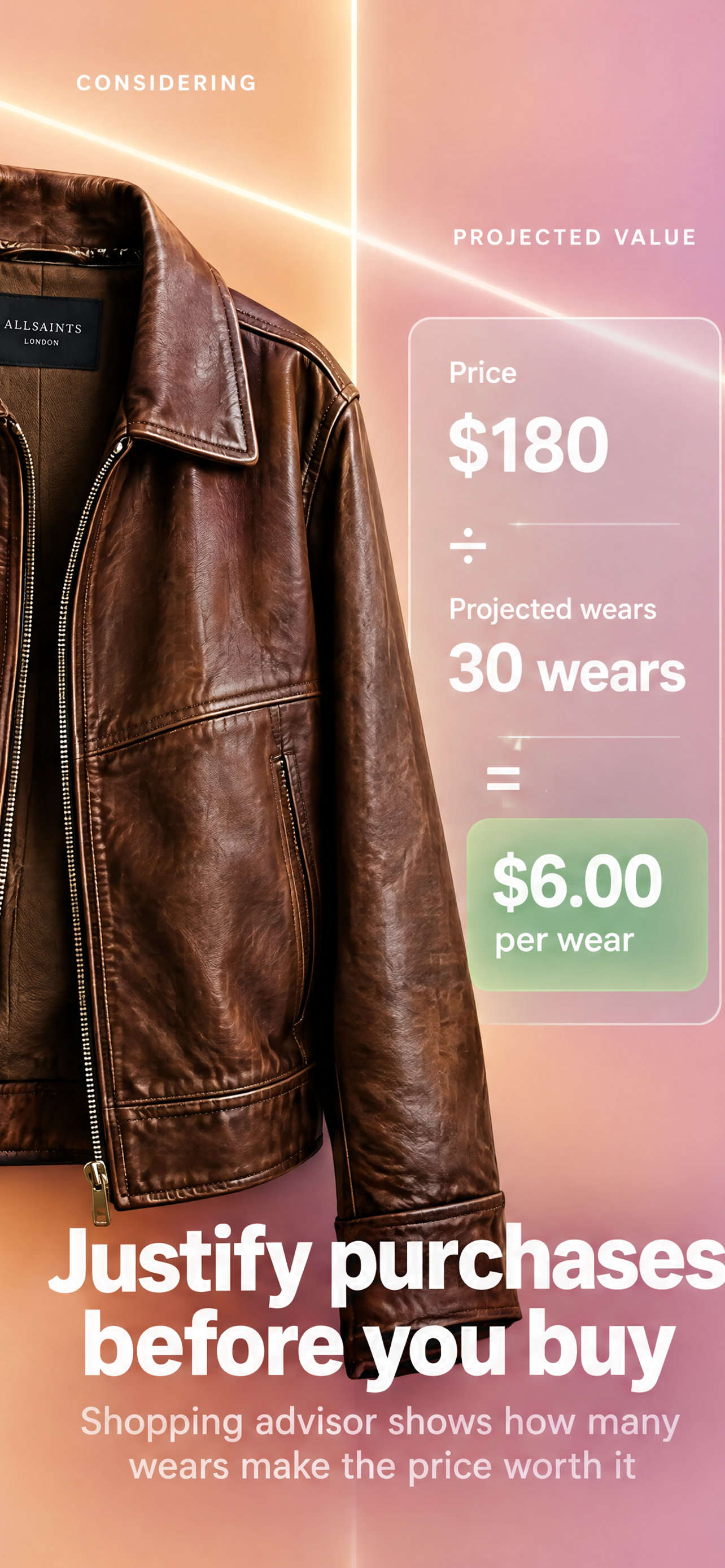 Justify purchases before you buy