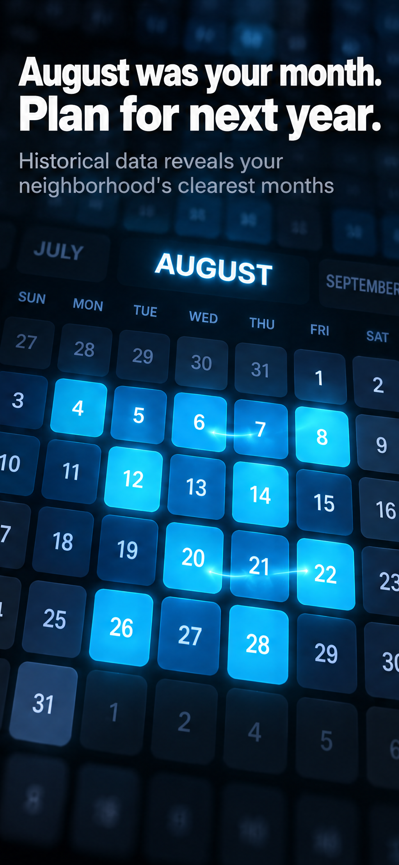 August was your month. Plan for next year.